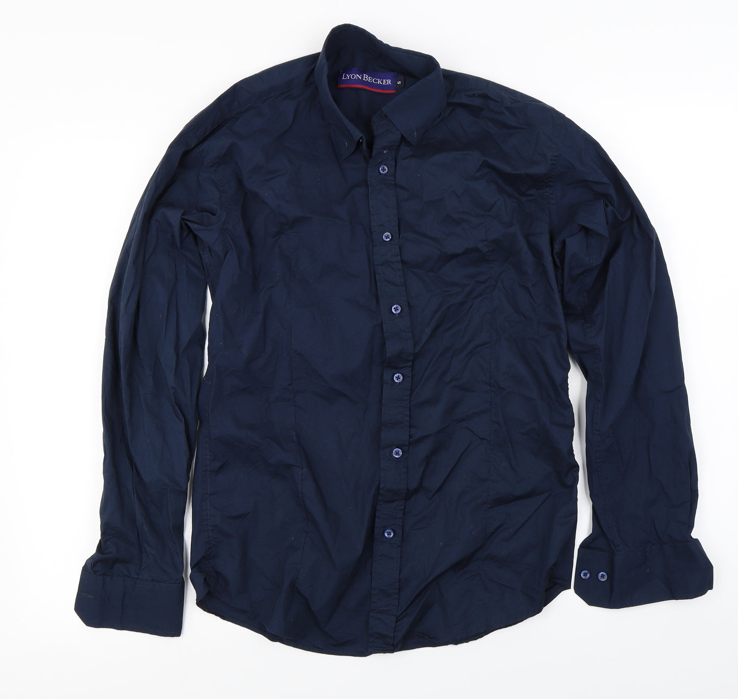 lyon becker  Mens Blue    Dress Shirt Size S