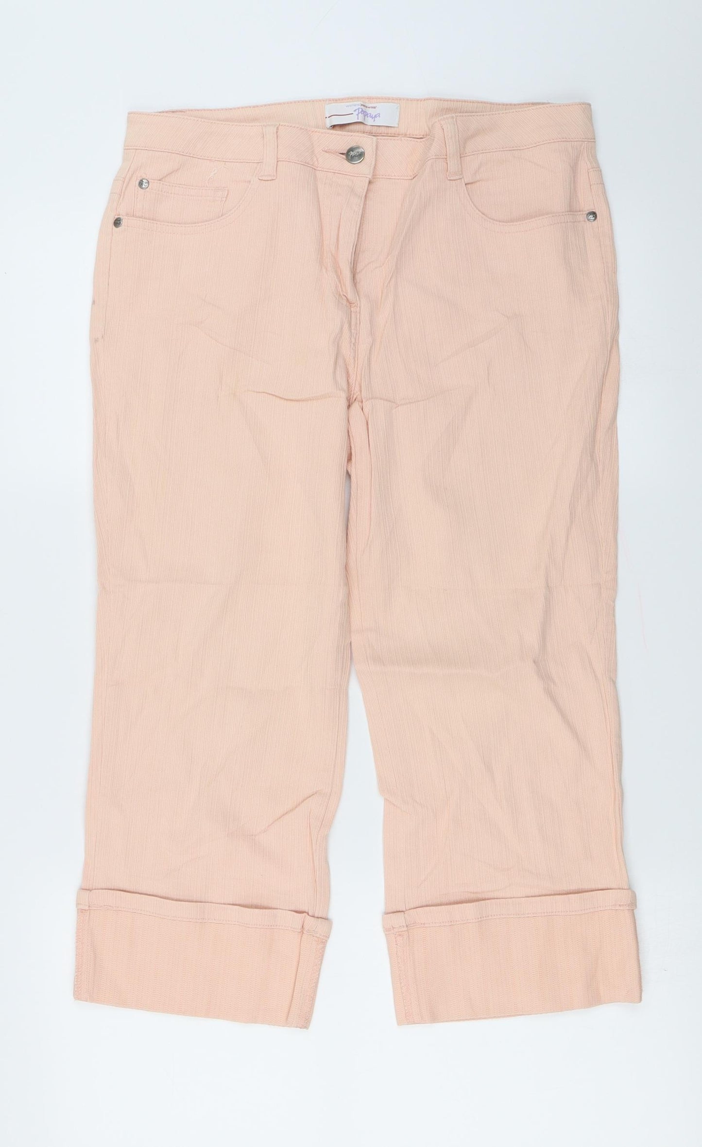 Papaya Womens Pink   Cropped Trousers Size 12 L21 in