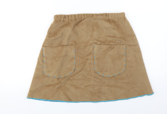 Front view of Preworn women’s brown a-line skirt, size UK 26, in