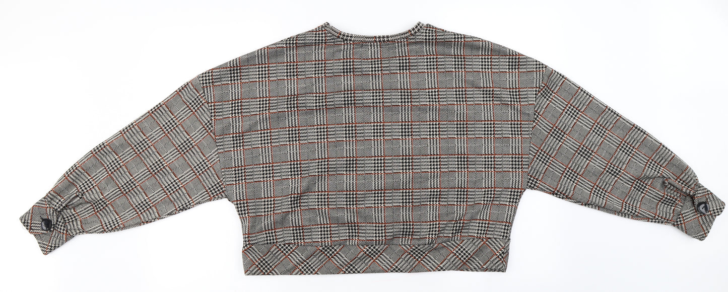 Stradivarius Womens Beige Check  Pullover Jumper Size L