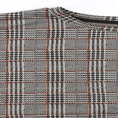 Stradivarius Womens Beige Check  Pullover Jumper Size L