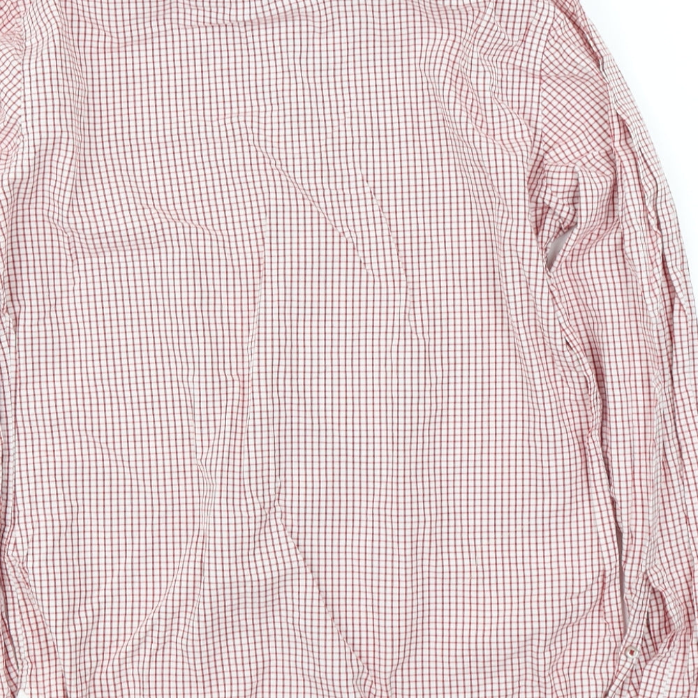 T.M.Lewin  Mens Red Check   Dress Shirt Size S