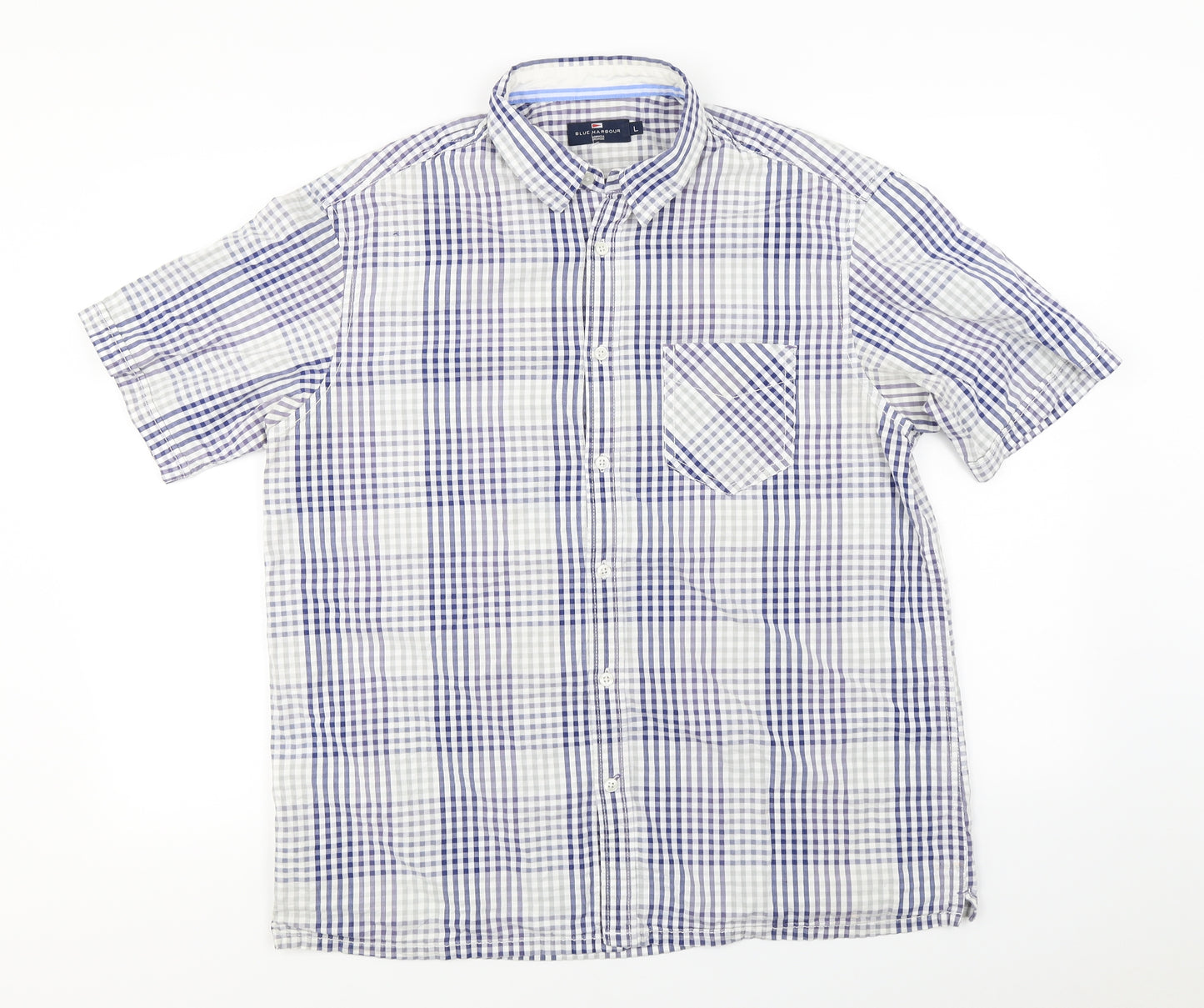 Marks and Spencer  Mens White Check   Dress Shirt Size L