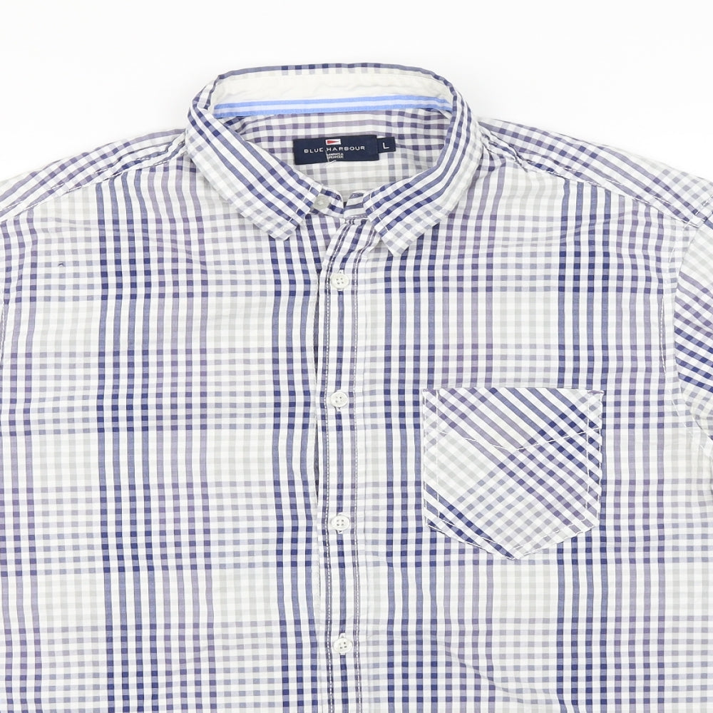 Marks and Spencer  Mens White Check   Dress Shirt Size L