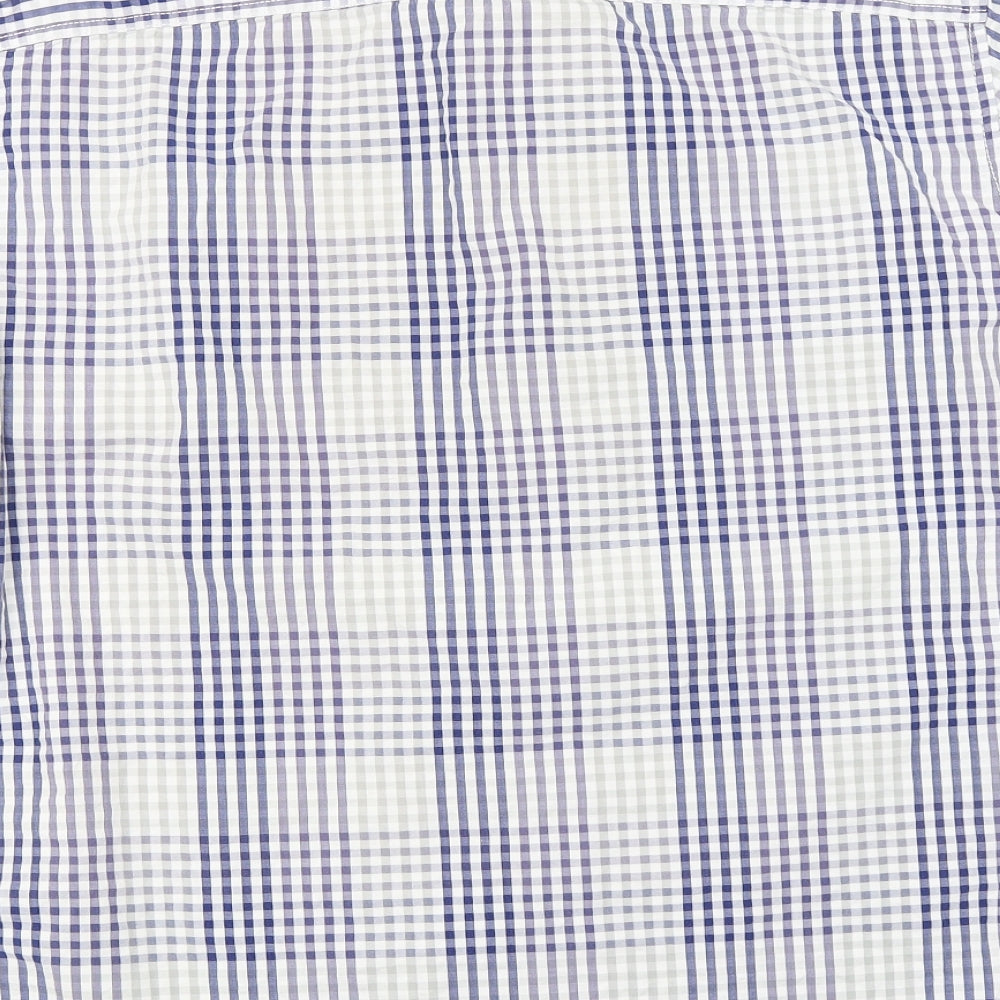 Marks and Spencer  Mens White Check   Dress Shirt Size L