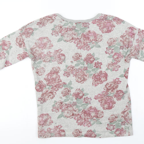 New Look  Womens Grey Floral  Pullover Jumper Size 8