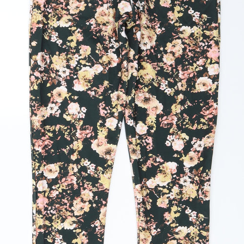 Boohoo  Womens Green Floral  Trousers  Size 12 L24 in