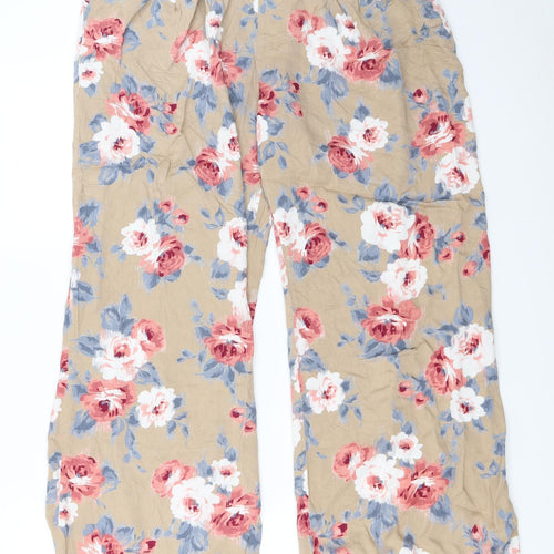 evie Womens Brown Floral  Trousers  Size 14 L27 in