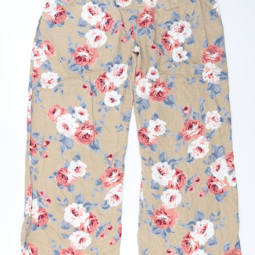 evie Womens Brown Floral  Trousers  Size 14 L27 in