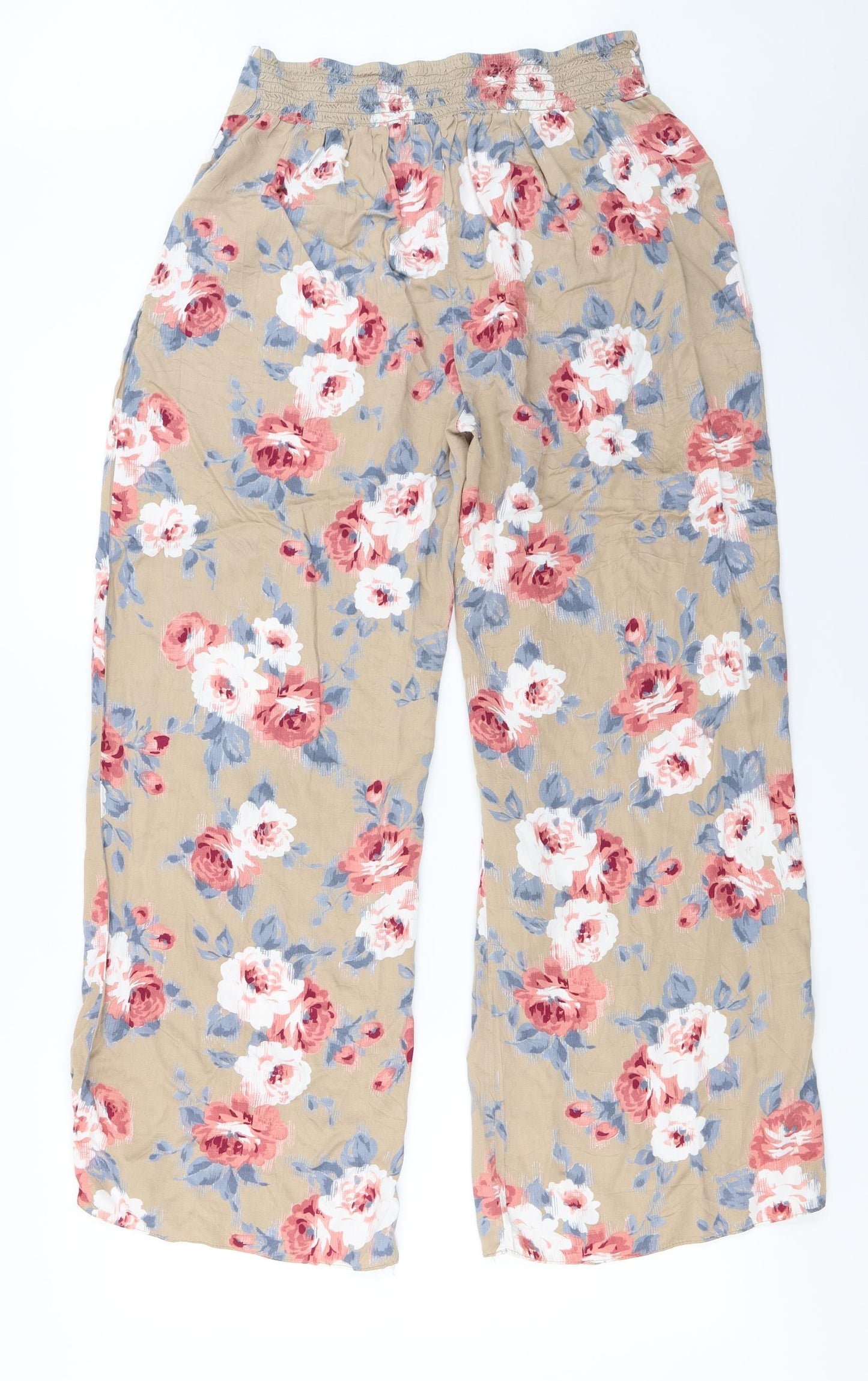 evie Womens Brown Floral  Trousers  Size 14 L27 in