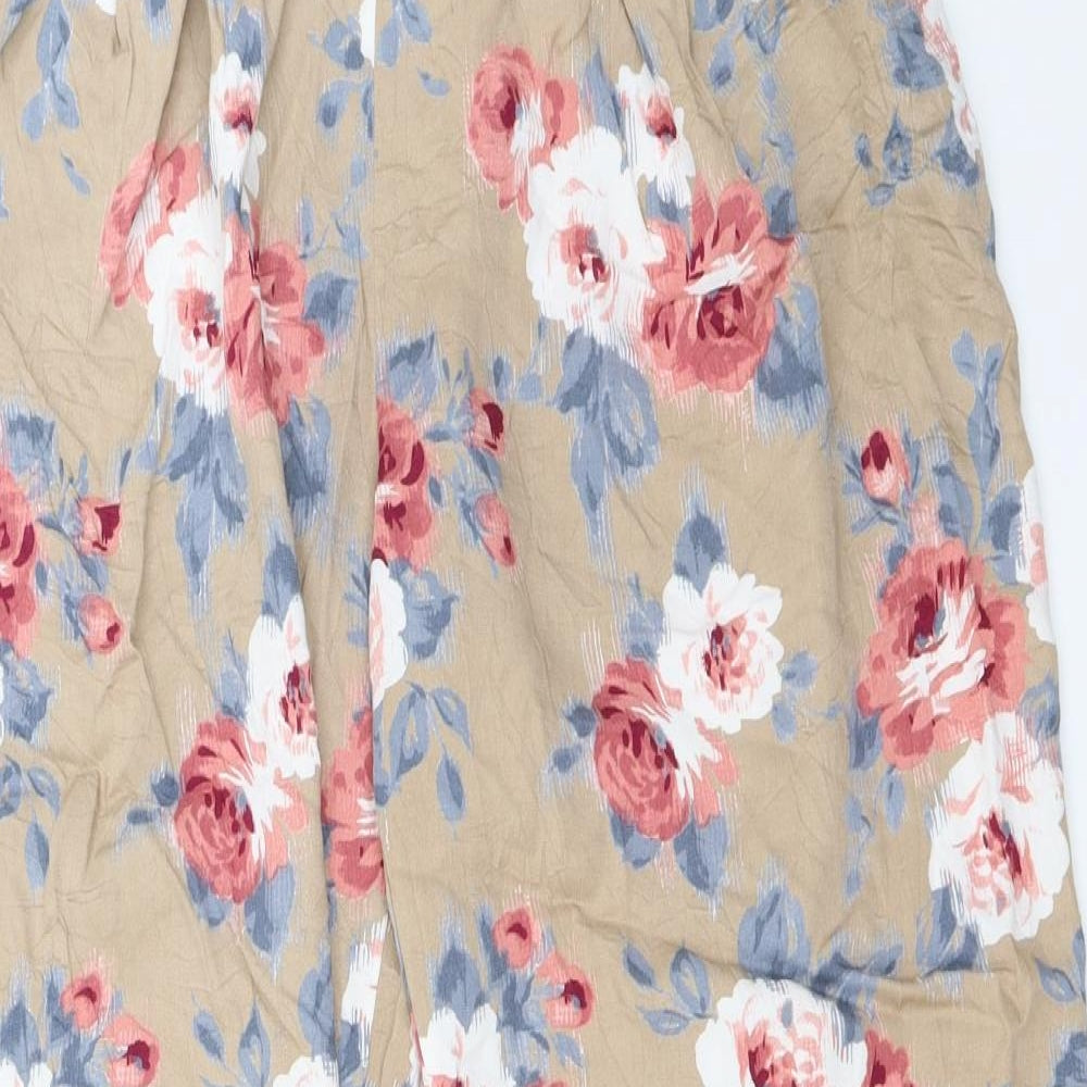 evie Womens Brown Floral  Trousers  Size 14 L27 in
