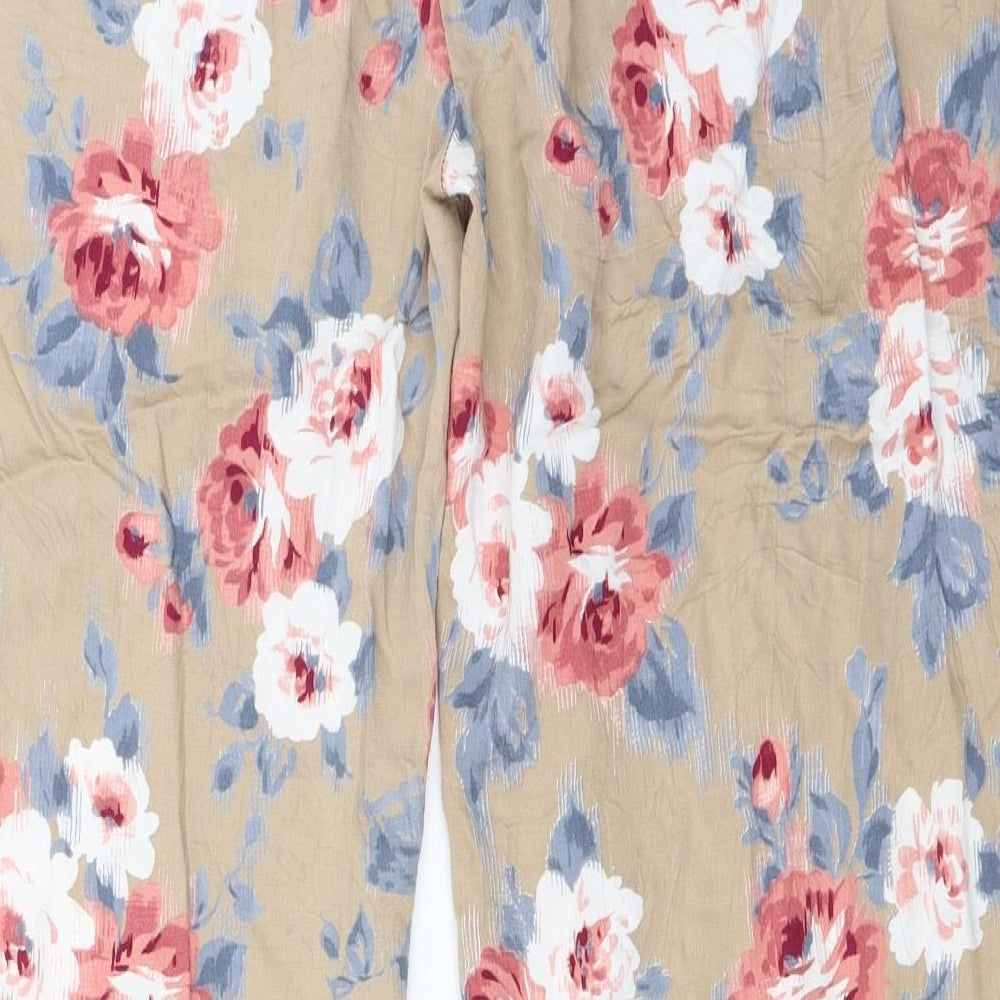 evie Womens Brown Floral  Trousers  Size 14 L27 in