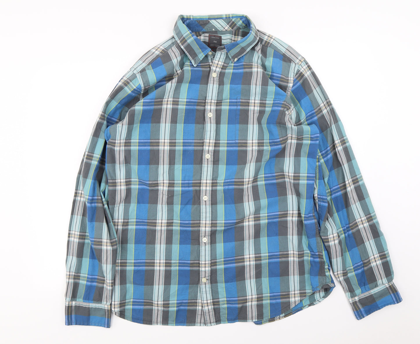 Gap  Mens Grey Check   Button-Up Size XL