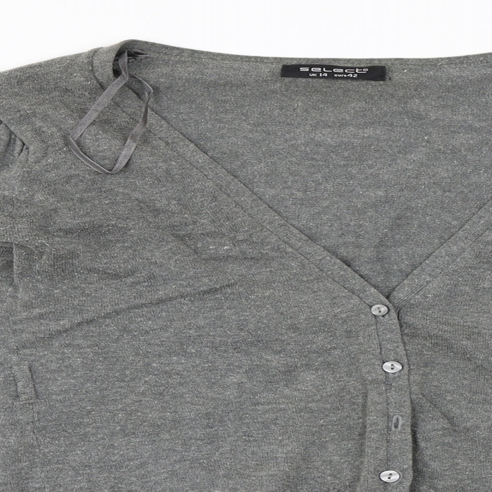Select  Womens Grey   Cardigan Jumper Size 14