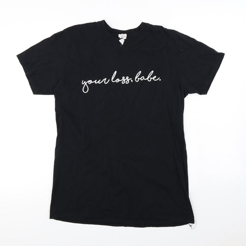 Gildan  Womens Black   Basic T-Shirt Size M