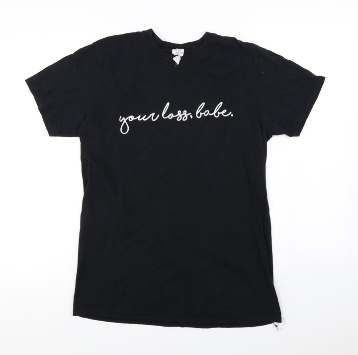Gildan  Womens Black   Basic T-Shirt Size M