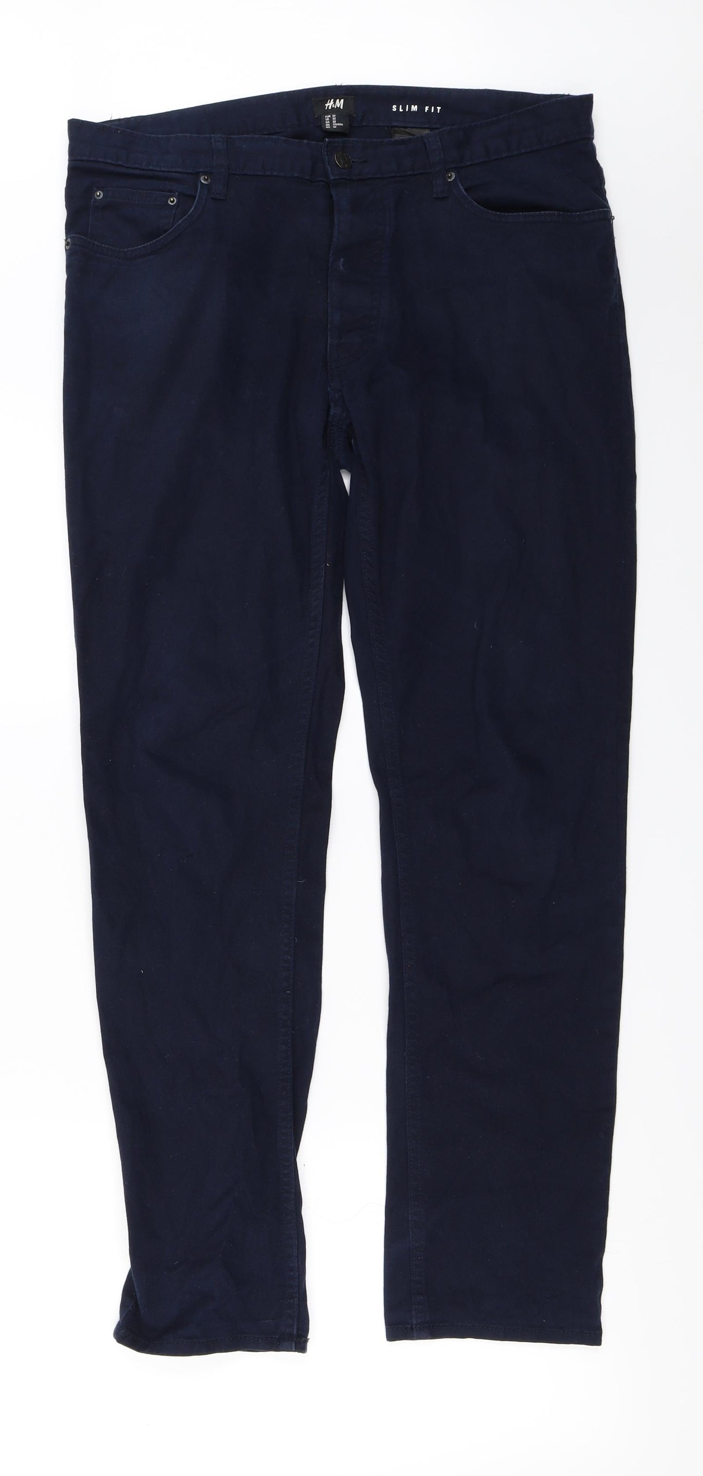 H&M Womens Blue   Trousers  Size 34 in L28 in