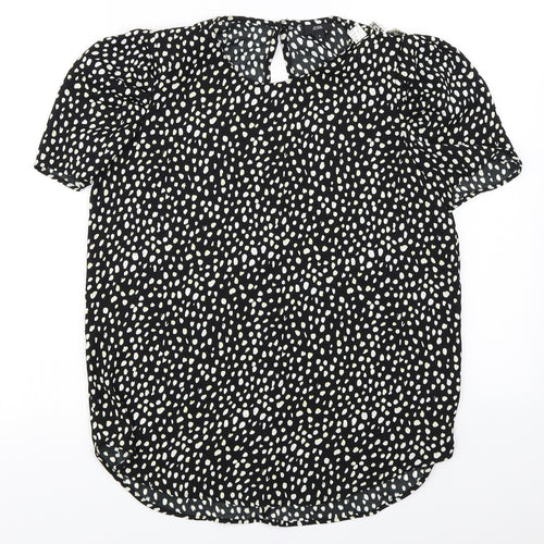 River Island  Womens Black Animal Print  Basic Blouse Size 8