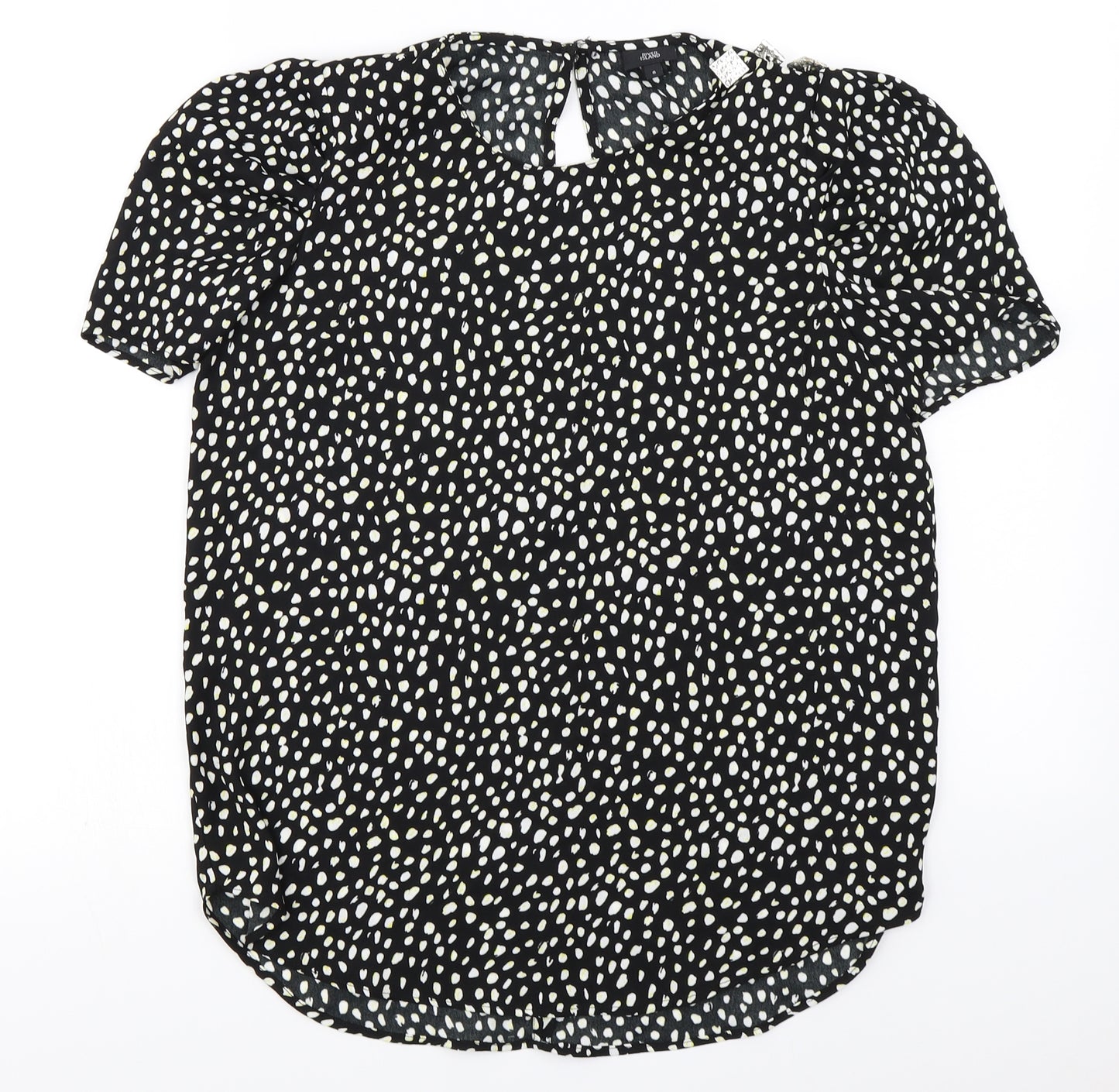 River Island  Womens Black Animal Print  Basic Blouse Size 8