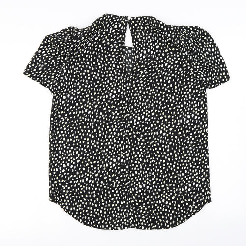 River Island  Womens Black Animal Print  Basic Blouse Size 8