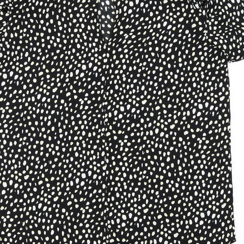 River Island  Womens Black Animal Print  Basic Blouse Size 8