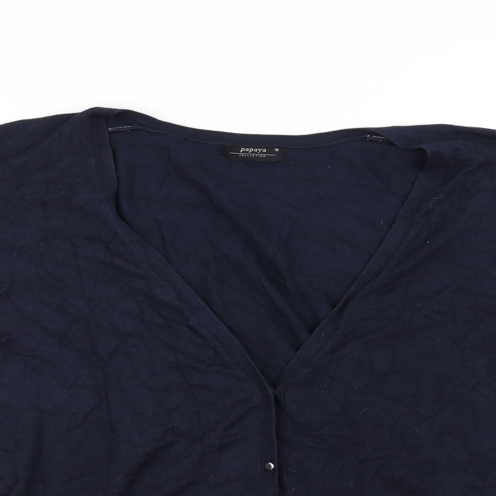Papaya Womens Blue   Cardigan Jumper Size 16