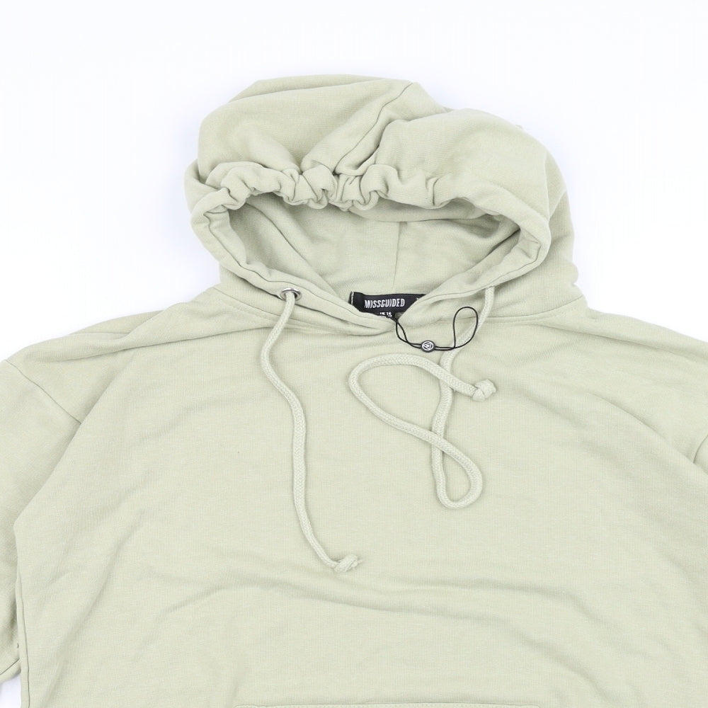 Missguided Womens Green   Pullover Hoodie Size 14