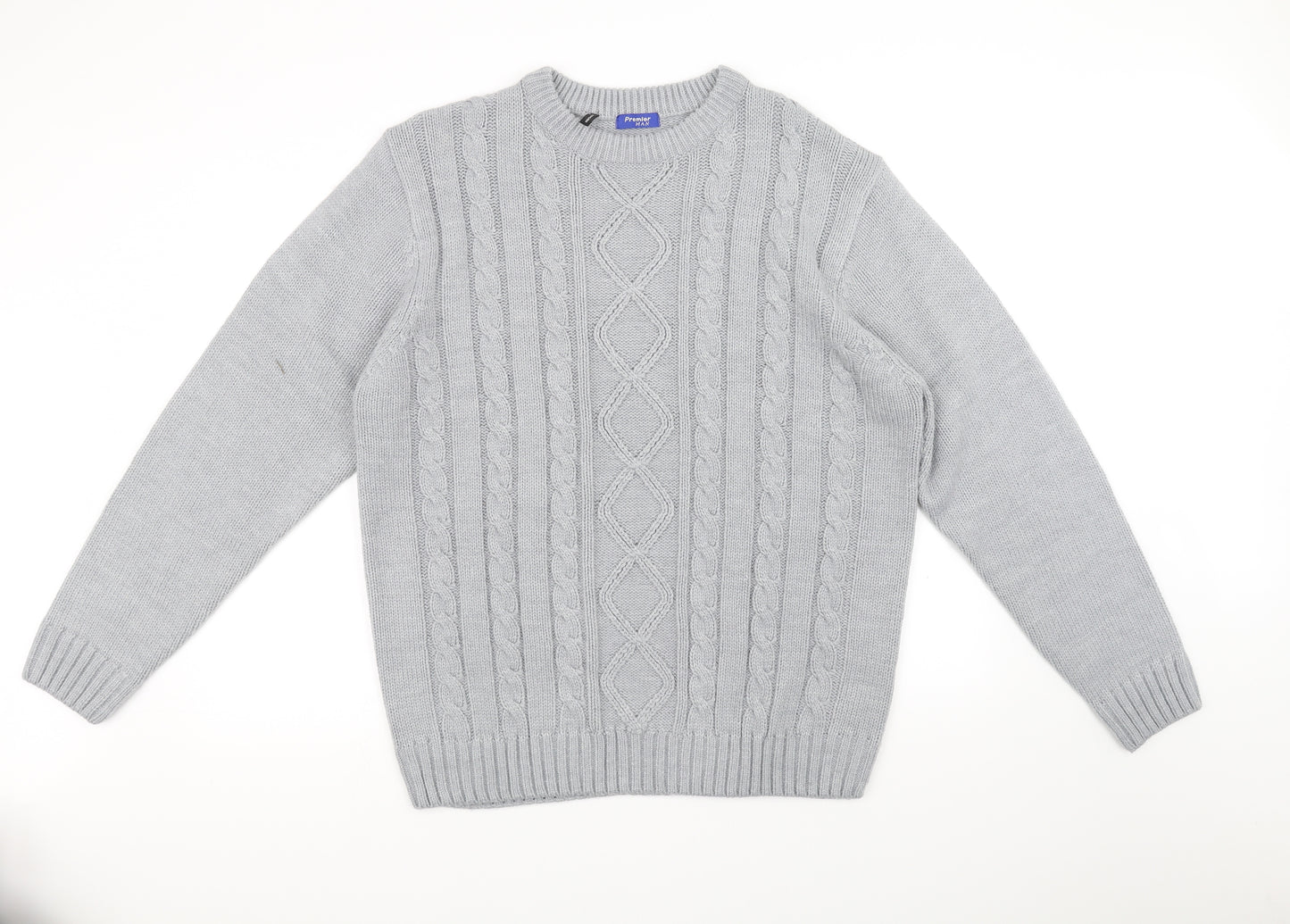 Premier Mens Grey   Pullover Jumper Size L