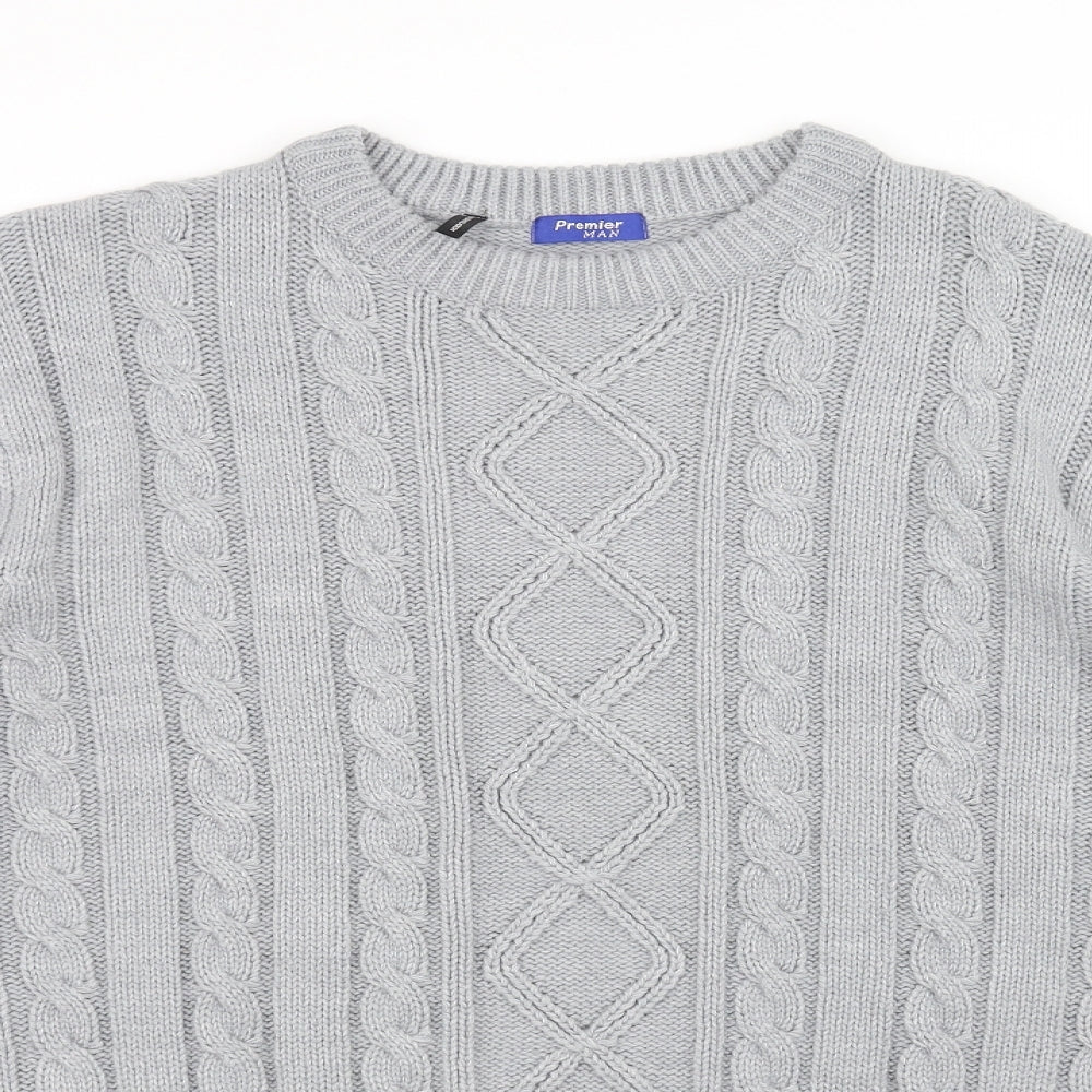 Premier Mens Grey   Pullover Jumper Size L