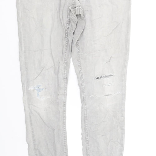 Preworn Womens Grey   Straight Jeans Size 10 L31 in