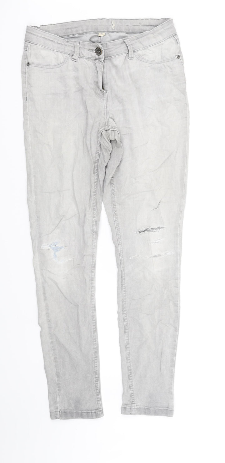 Preworn Womens Grey   Straight Jeans Size 10 L31 in