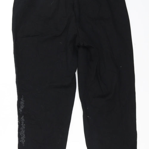 Debenhams  Womens Black Floral  Trousers  Size 16 L21 in