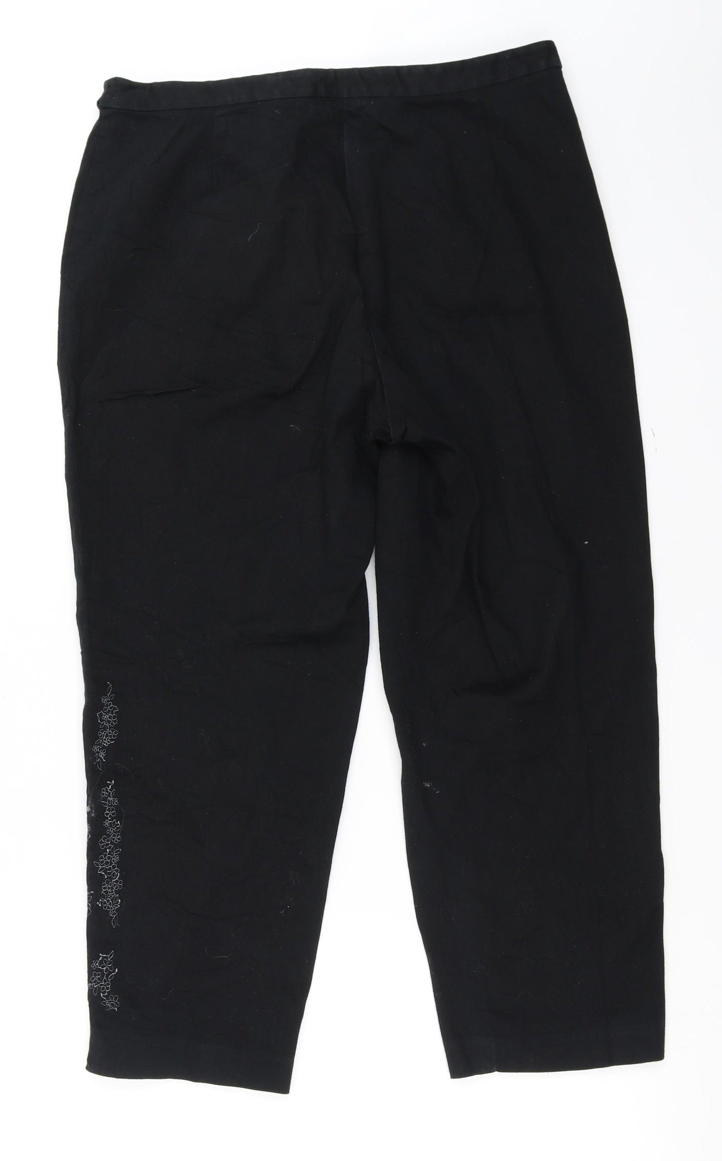 Debenhams  Womens Black Floral  Trousers  Size 16 L21 in