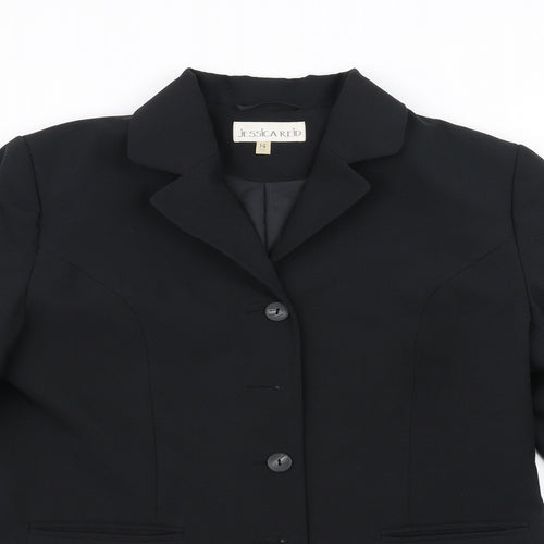 Jessica Reid Womens Black   Jacket Blazer Size 14