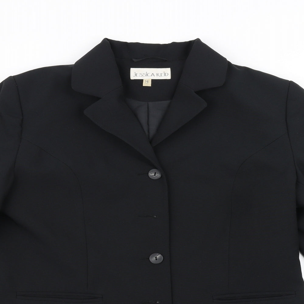 Jessica Reid Womens Black   Jacket Blazer Size 14