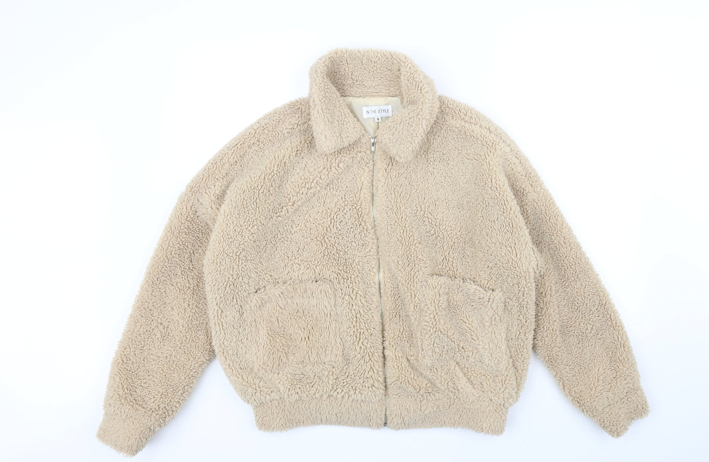In the Style Womens Beige   Full Zip Jumper Size 8