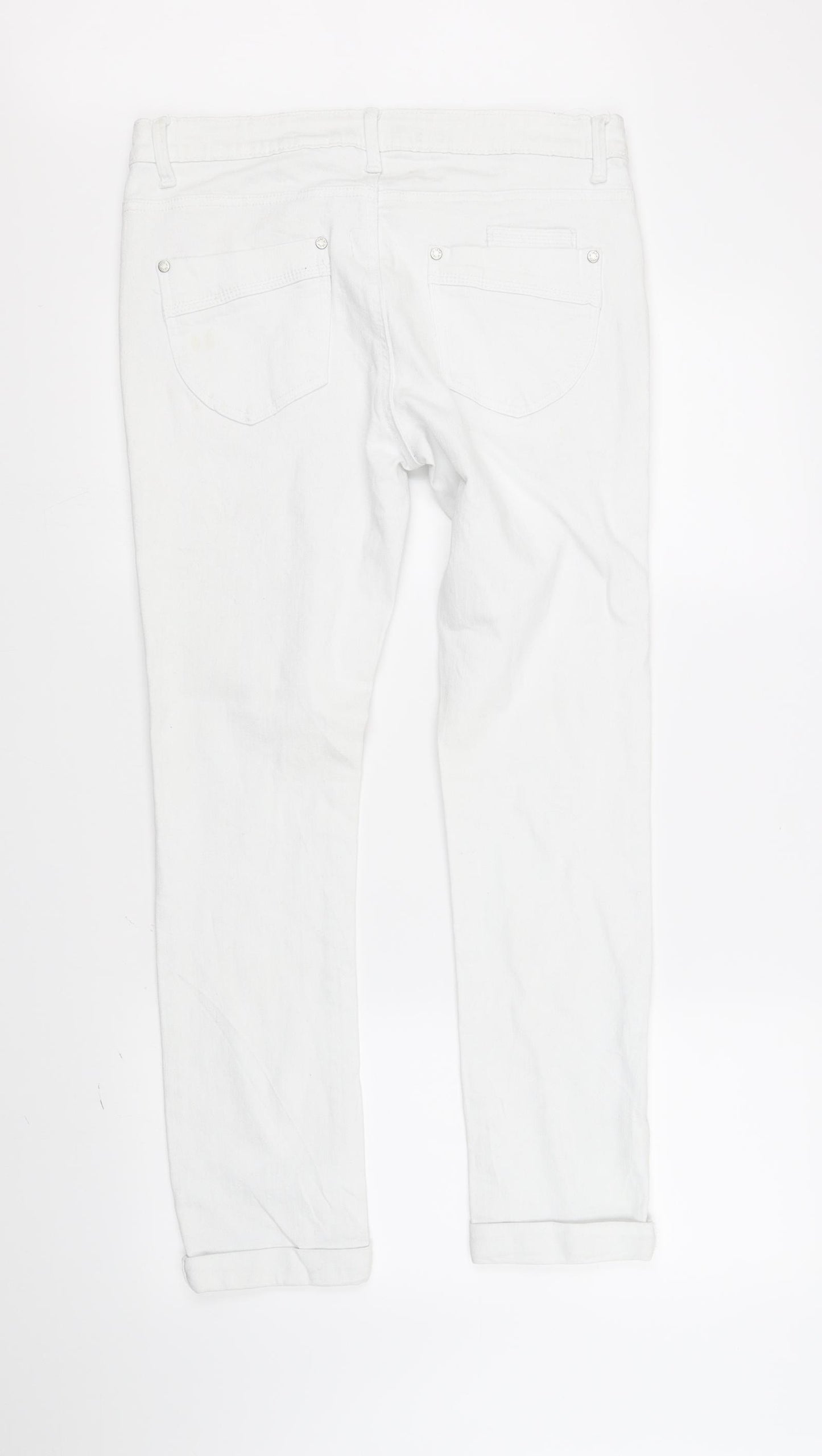 True2u Womens White   Straight Jeans Size 12 L30 in