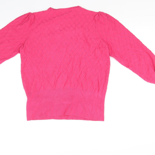 Marks and Spencer Womens Pink   Pullover Jumper Size 14  - washable mark on arm
