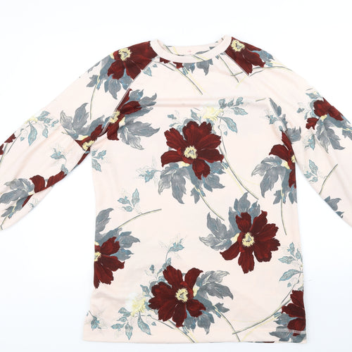 Marks and Spencer Womens Beige Floral  Pullover Jumper Size 12