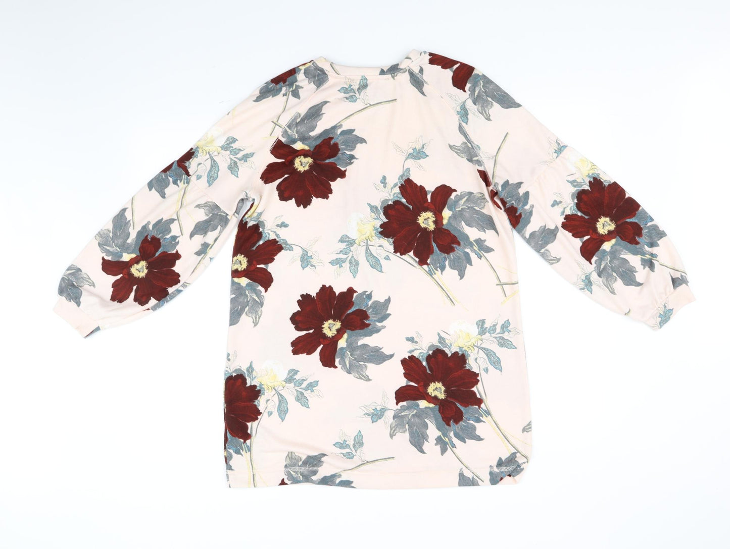 Marks and Spencer Womens Beige Floral  Pullover Jumper Size 12