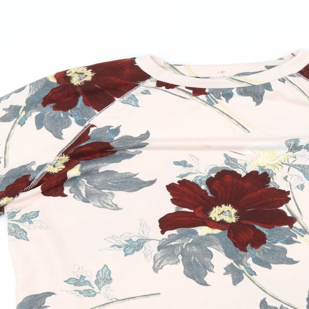 Marks and Spencer Womens Beige Floral  Pullover Jumper Size 12