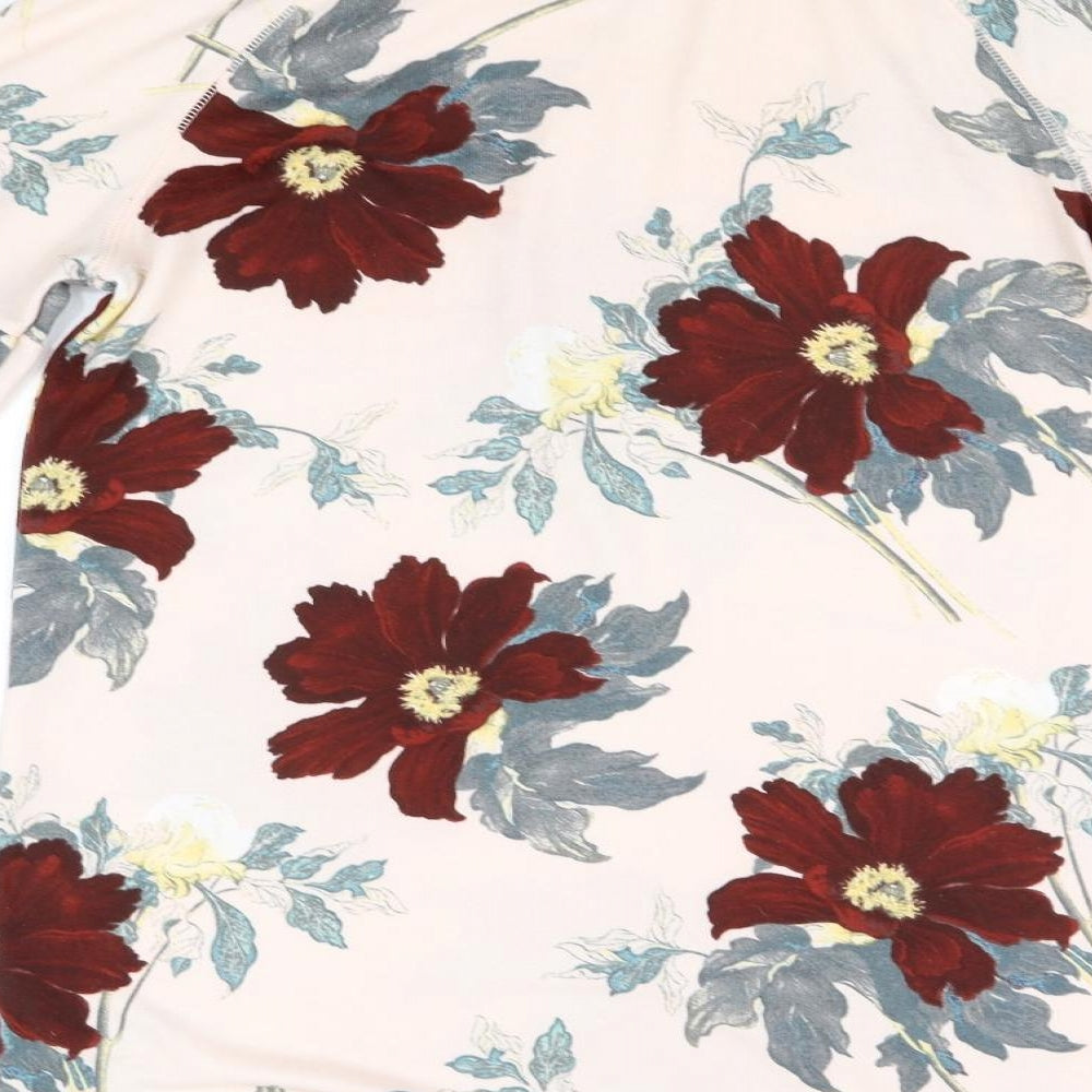 Marks and Spencer Womens Beige Floral  Pullover Jumper Size 12