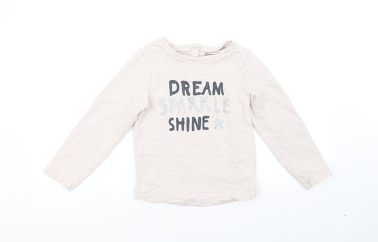 Front view of Next girls’ pink jumper, size 9, years