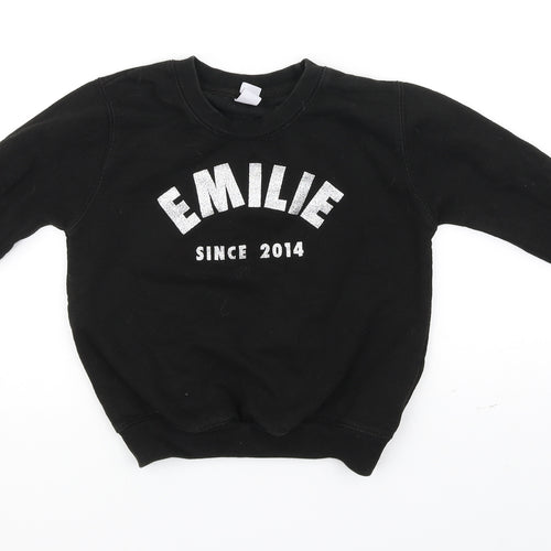 emilie Girls Black   Pullover Jumper Size 5-6 Years