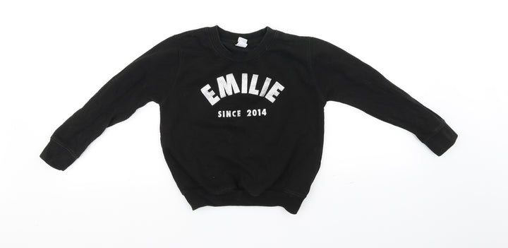 emilie Girls Black   Pullover Jumper Size 5-6 Years