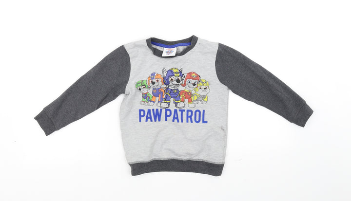 Nickelodeon Boys Grey Pullover Jumper Size 3-4 Years