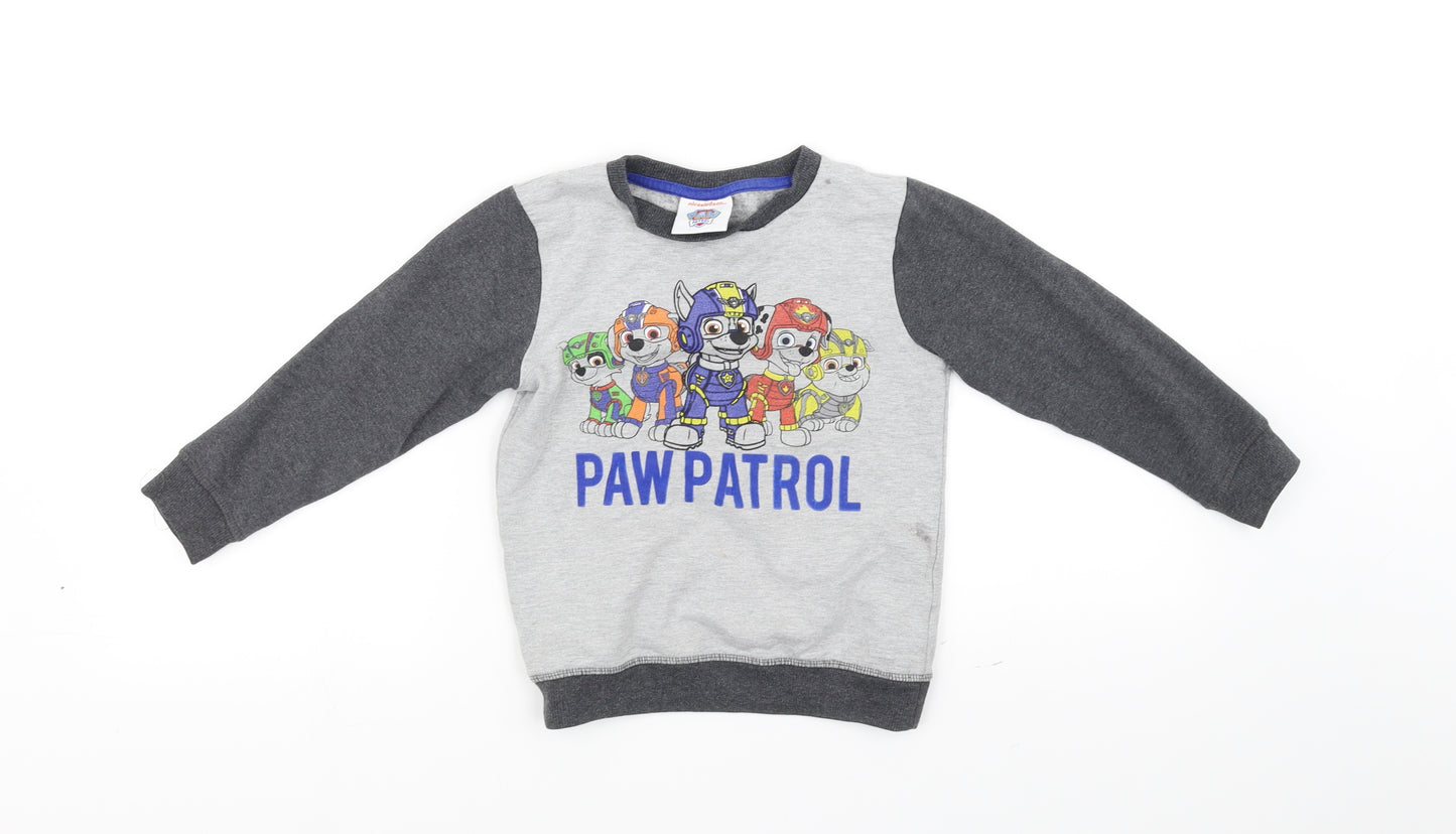 Nickelodeon Boys Grey   Pullover Jumper Size 3-4 Years