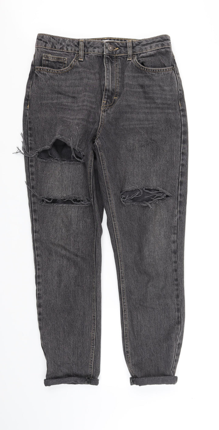 Topshop Womens Grey Straight Jeans Size M L29 in