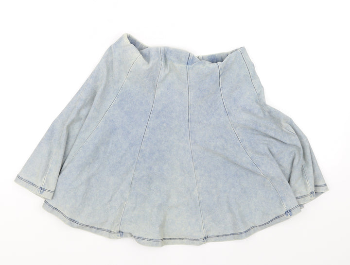 Topshop Womens Blue Flare Skirt Size 8