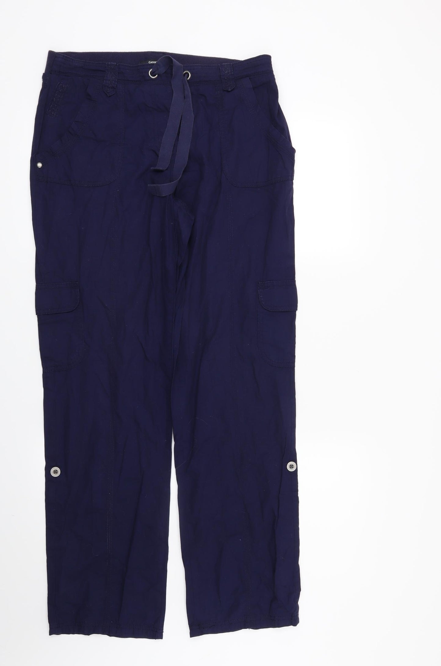 George Womens Blue   Cargo Trousers Size 10 L30 in